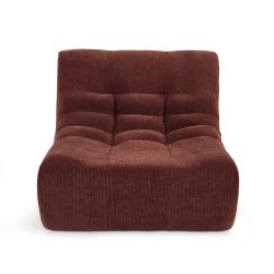 Ensemble banquette et chauffeuse JANIS modulable 3 places velours bordeaux