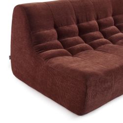 Ensemble banquette et chauffeuse JANIS modulable 3 places velours bordeaux