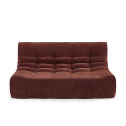 Ensemble banquette et chauffeuse JANIS modulable 3 places velours bordeaux