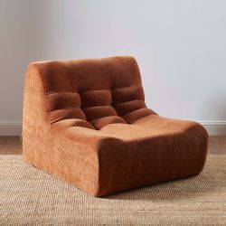Ensemble banquette et chauffeuse JANIS modulable 3 places velours terracotta