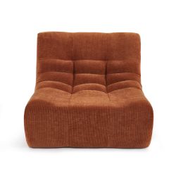 Ensemble banquette et chauffeuse JANIS modulable 3 places velours terracotta