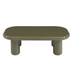 Table basse MOXY finition laquée brillante vert olive 120cm