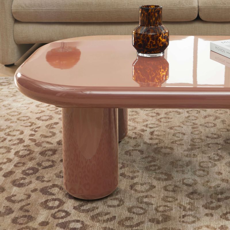 Table basse MOXY finition laquée brillante moka 120cm