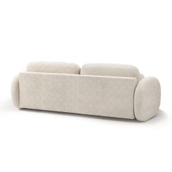 Canapé droit convertible CARLOTTA 3 places tissu chenille écru