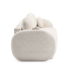 Canapé droit convertible CARLOTTA 3 places tissu chenille écru