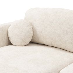 Canapé droit convertible CARLOTTA 3 places tissu chenille écru