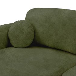Canapé droit convertible CARLOTTA 3 places tissu chenille vert kaki