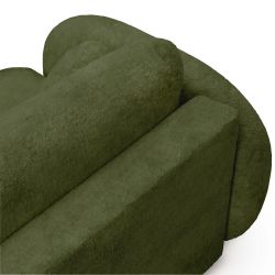 Canapé droit convertible CARLOTTA 3 places tissu chenille vert kaki