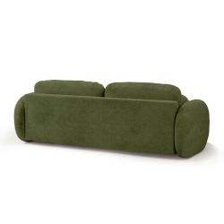 Canapé droit convertible CARLOTTA 3 places tissu chenille vert kaki