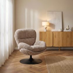 Fauteuil rotatif CERES 1 place tissu taupe