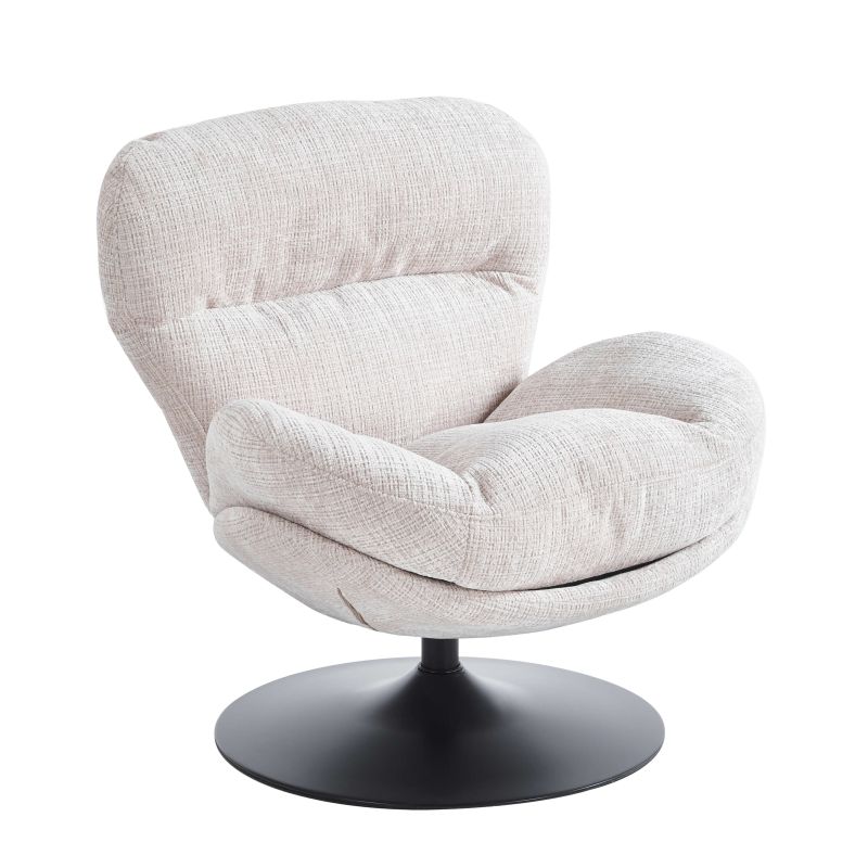 Fauteuil rotatif CERES 1 place tissu beige
