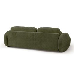 Canapé d'angle gauche convertible CARLOTTA 4 places tissu chenille vert kaki
