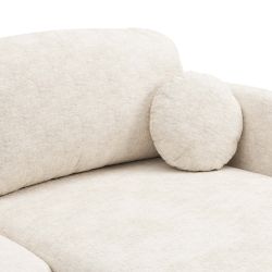 Canapé d'angle droit convertible CARLOTTA 4 places tissu chenille écru