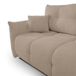 Canapé d'angle convertible et réversible COMO 4 places tissu chenille grège