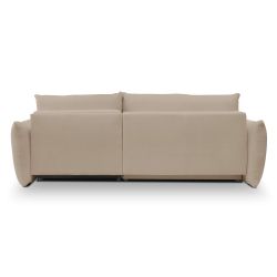 Canapé d'angle convertible et réversible COMO 4 places tissu chenille grège