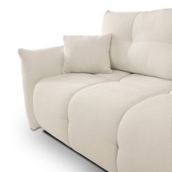 Canapé d'angle convertible et réversible COMO 4 places tissu chenille écru