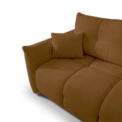 Canapé d'angle convertible et réversible COMO 4 places tissu chenille cognac