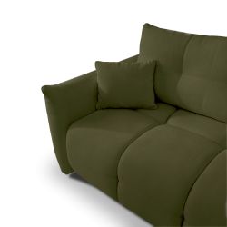Canapé d'angle convertible et réversible COMO 4 places tissu chenille vert kaki
