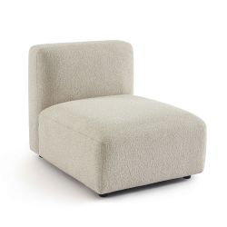 Canapé d'angle gauche CORELA fixe tissu beige 4 places