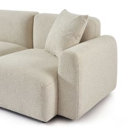 Canapé d'angle gauche CORELA fixe tissu beige 4 places