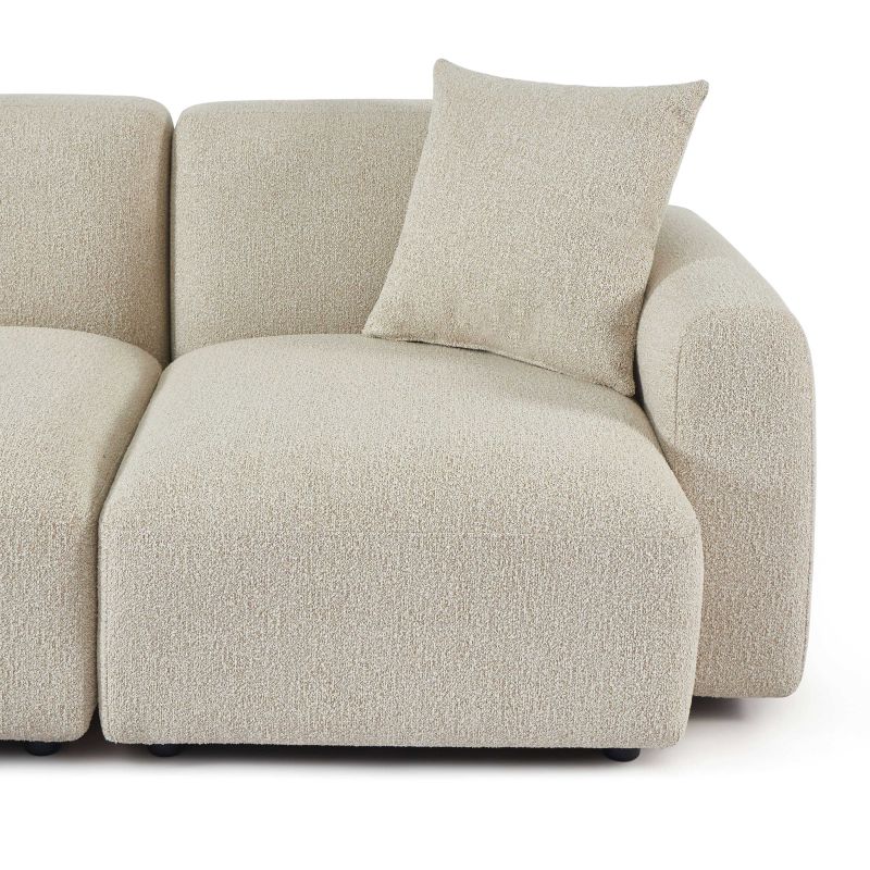 Canapé d'angle gauche CORELA fixe tissu beige 4 places