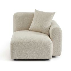 Canapé d'angle gauche CORELA fixe tissu beige 4 places