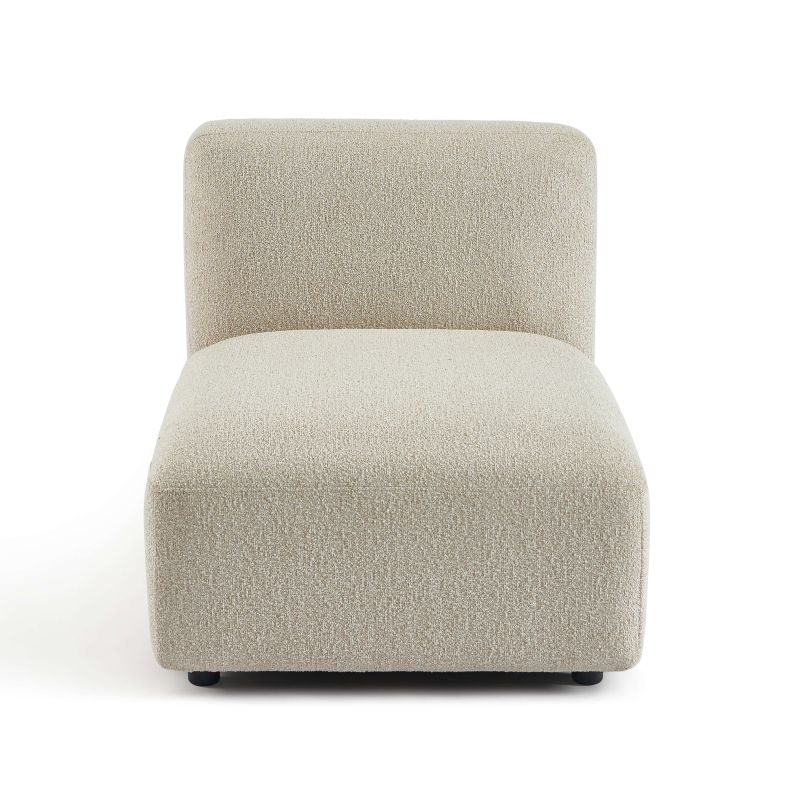 Canapé d'angle gauche CORELA fixe tissu beige 4 places