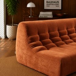 Banquette JANIS modulable 2 places velours terracotta