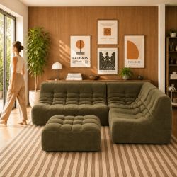 Banquette JANIS modulable 2 places velours vert