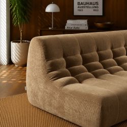 Banquette JANIS modulable 2 places velours marron