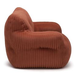 Pouf LUFFY velours côtelé terracotta