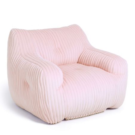 Pouf LUFFY velours côtelé rose