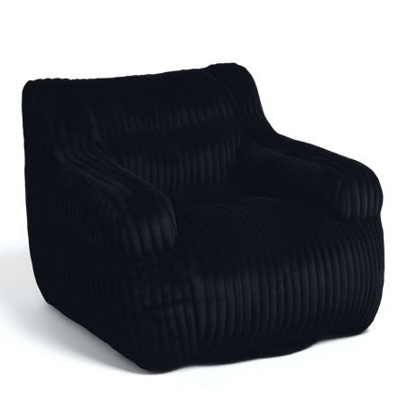 Pouf LUFFY velours côtelé noir