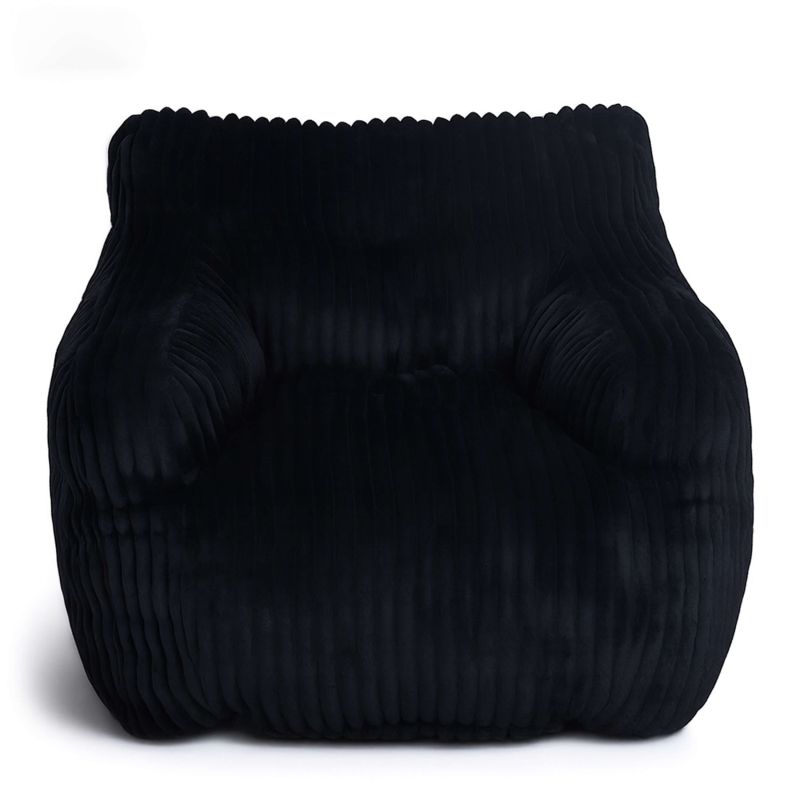Pouf LUFFY velours côtelé noir