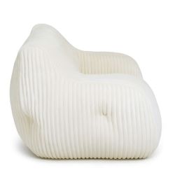 Pouf LUFFY velours côtelé beige