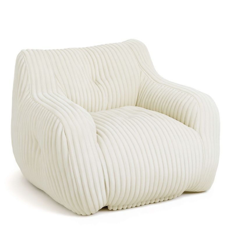 Pouf LUFFY velours côtelé beige