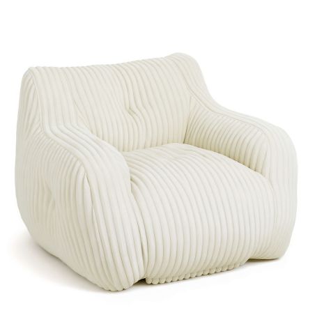 Pouf LUFFY velours côtelé beige