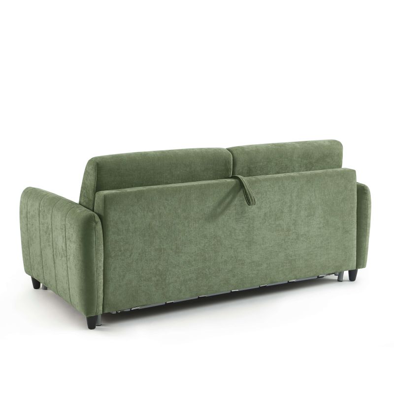Canapé droit express ORNOA 3 places tissu vert