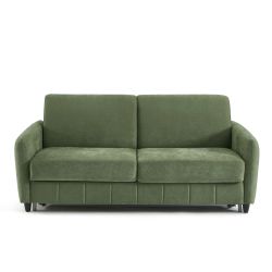 Canapé droit express ORNOA 3 places tissu vert