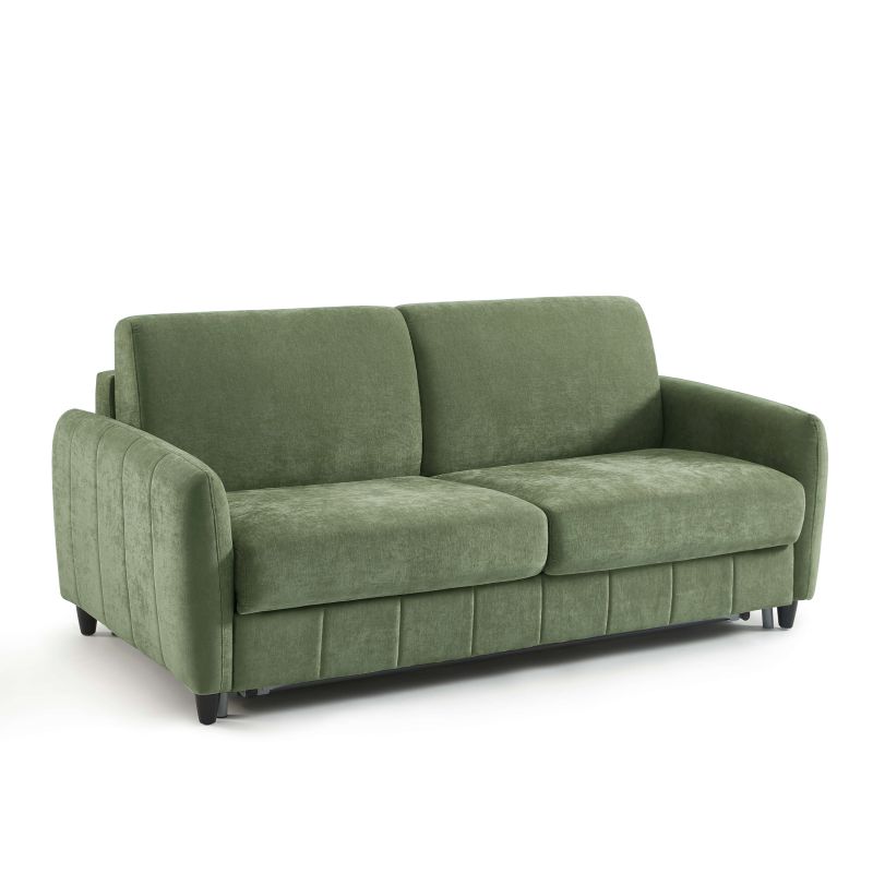 Canapé droit express ORNOA 3 places tissu vert