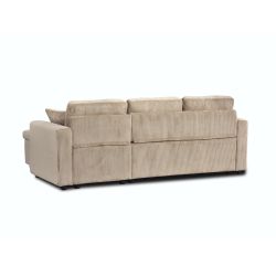 Canapé d'angle convertible et réversible ASPEN 4 places velours côtelé taupe
