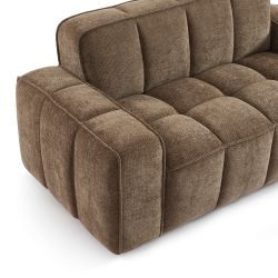 Canapé ALISTAIR 2 places tissu chenille marron