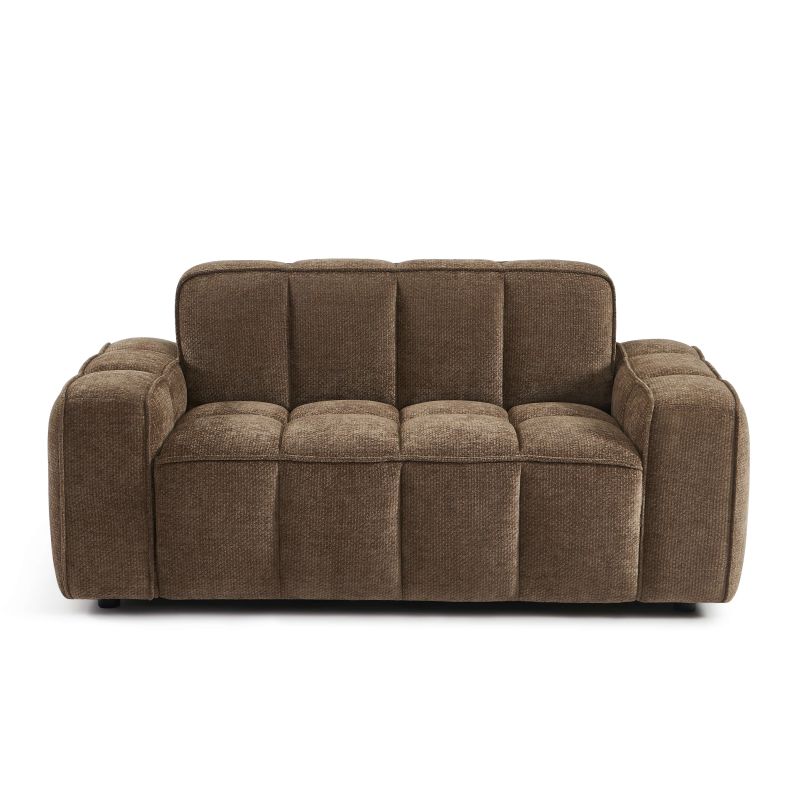 Canapé ALISTAIR 2 places tissu chenille marron