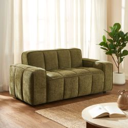 Canapé ALISTAIR 2 places tissu chenille vert
