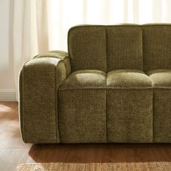 Canapé ALISTAIR 2 places tissu chenille vert