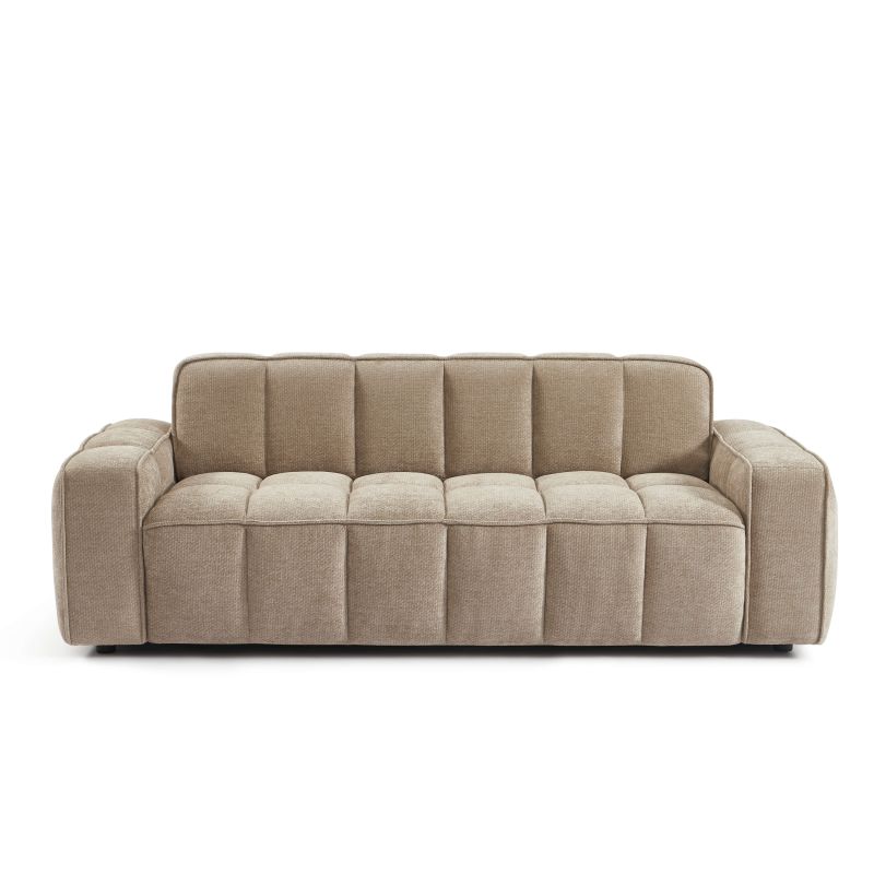 Canapé ALISTAIR 3 places tissu chenille beige