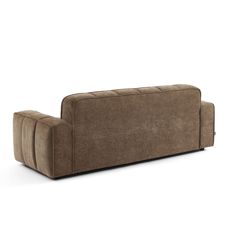 Canapé ALISTAIR 3 places tissu chenille marron