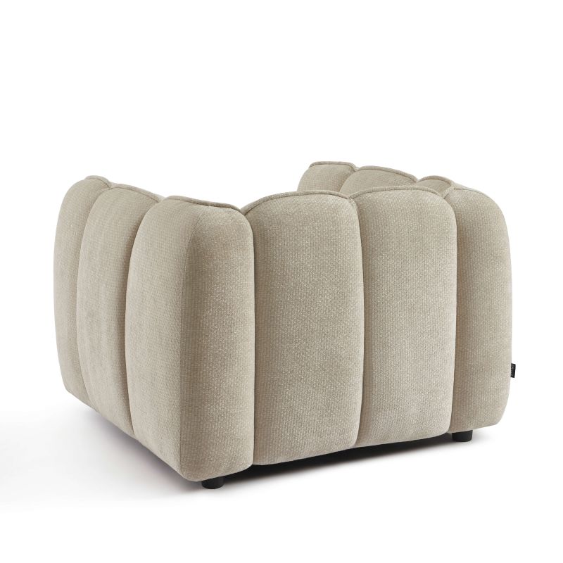 Fauteuil MATILDA 1 place tissu chenille beige