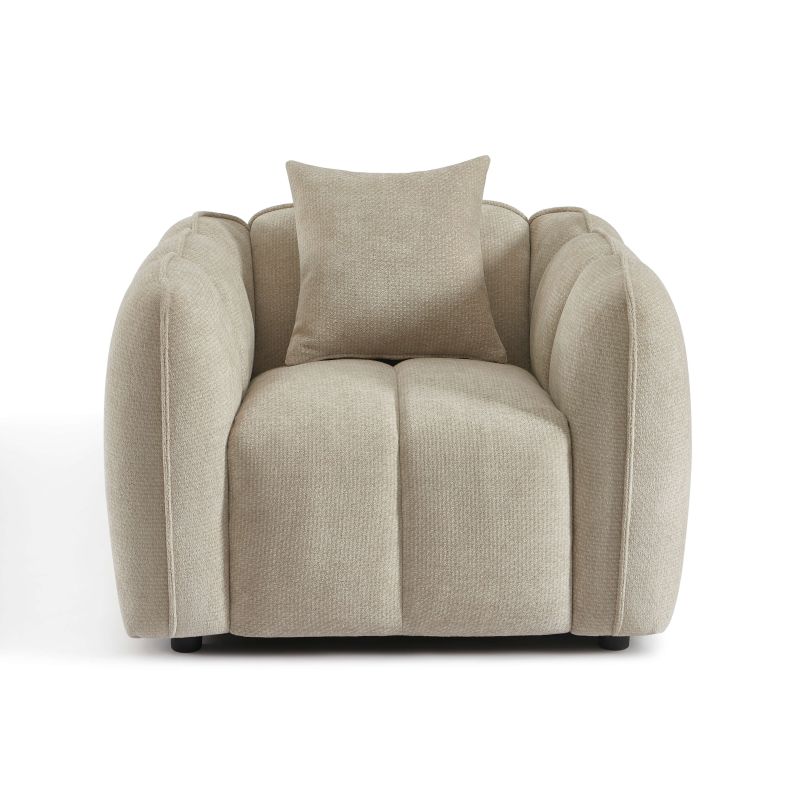 Fauteuil MATILDA 1 place tissu chenille beige
