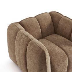 Fauteuil MATILDA 1 place tissu chenille marron